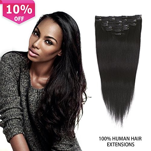Clip In Extensions Black Human Hair Thick Clip In Hair Extensions For Black Women Remy Human Hair Extensions Black 8pcs 100g 14 Inch 1b Off Black Brigitte Bardot French Actress Model And Singer
